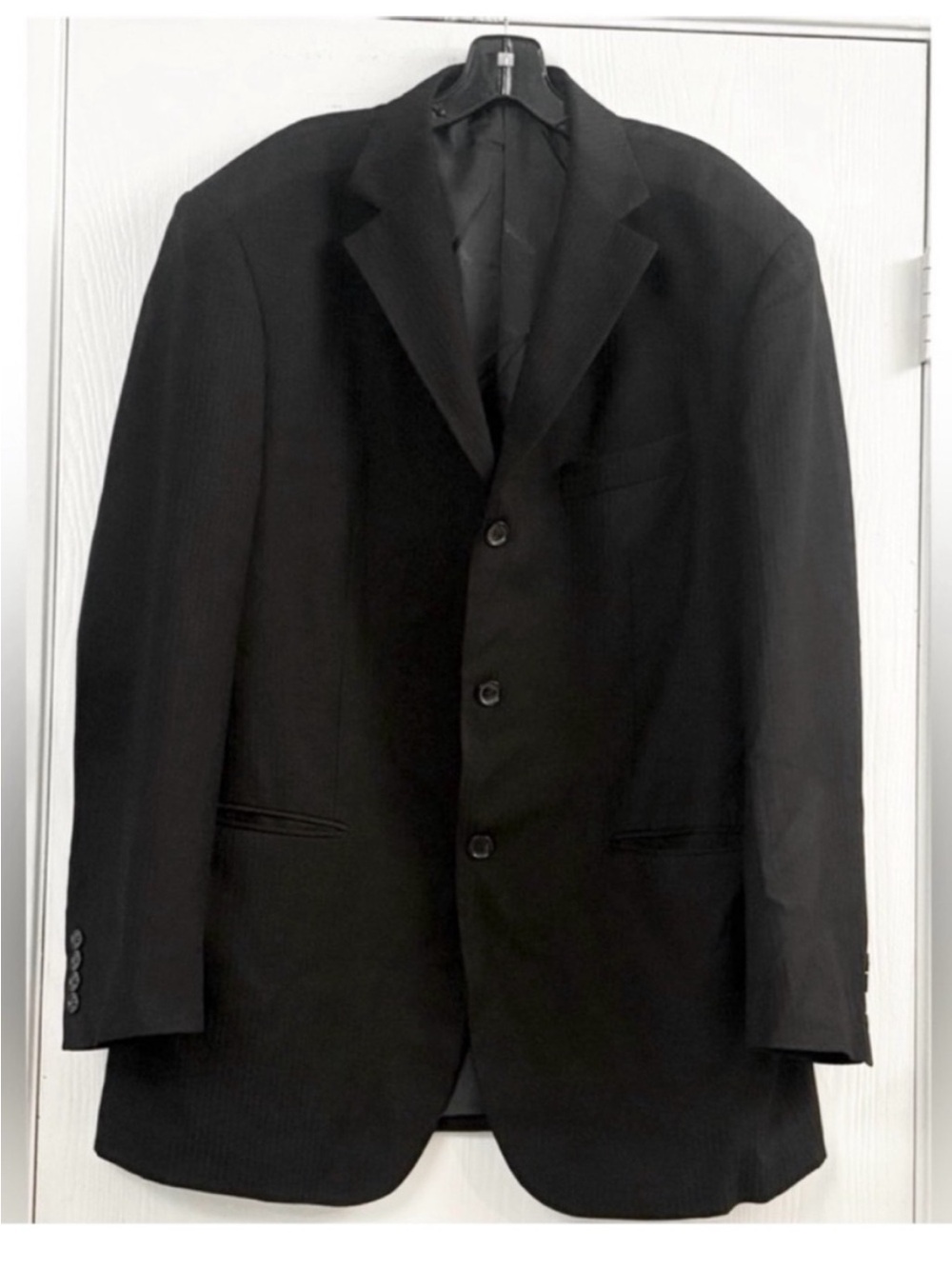 Ermenegildo Zegna Wool Blend Black Three-Button Blazer 56R